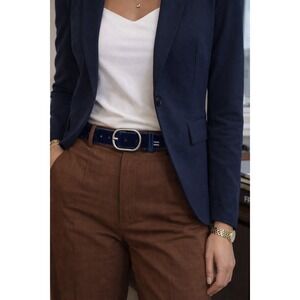 Nautica Navy Blue 1 inch Belt (41.5 inch long) Reversible Suede & Shiney